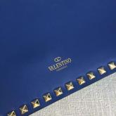 Designer Valentino Garavani Rockstud Flap Wristlet Clutch Bag Blue CY00157