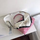 Valentino Candystud Top Handle Bag Pink White Black CY00371