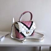 Valentino Candystud Top Handle Bag Pink White Black CY00371