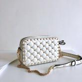 Valentino Garavani Rockstud Spike Camera Bag White CY00489