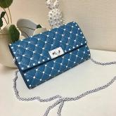 Valentino Garavani Free Rockstud Spike Chain Bag Azure CY00503