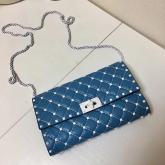 Valentino Garavani Free Rockstud Spike Chain Bag Azure CY00503