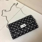 Replica Valentino Garavani Free Rockstud Spike Chain Bag Black CY00689