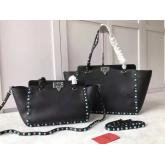 Valentino Garavani Rockstud Rolling Tote Bag Black CY00794