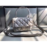 Designer Valentino Candystud Top Handle Bag Grey CY00819