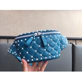 Valentino Free Rockstud Spike Belt Bag Azure CY00847