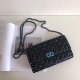 Valentino Garavani Rockstud Spike Iridescent Chain Bag Black CY00973