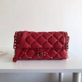 Valentino Garavani Candystud Leather Clutch Red CY00993