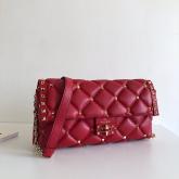 Valentino Garavani Candystud Leather Clutch Red CY00993