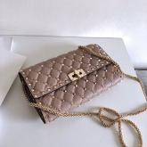 Valentino Garavani Rockstud Spike Gold Chain Bag Dusty Pink CY01160