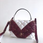 Replica Valentino Candystud Top Handle Bag Wine White CY01187