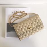 Designer Valentino Garavani Rockstud Spike Gold Chain Bag Beige CY01192