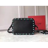 Valentino Garavani Rockstud Rolling Noir Cross Body Bag Turquoise Cabochon Stones CY01195