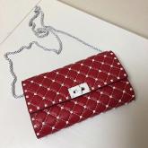 Valentino Garavani Free Rockstud Spike Chain Bag Red CY01197