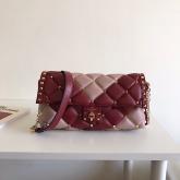 Valentino Garavani Candystud Leather Clutch Wine CY01250