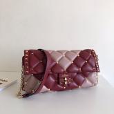 Valentino Garavani Candystud Leather Clutch Wine CY01250