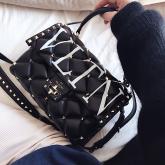 Valentino Candystud Top Handle Bag VLTN Black CY01262