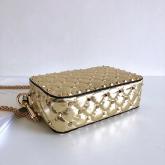 Valentino Garavani Rockstud Spike Camera Bag Champagne CY01293